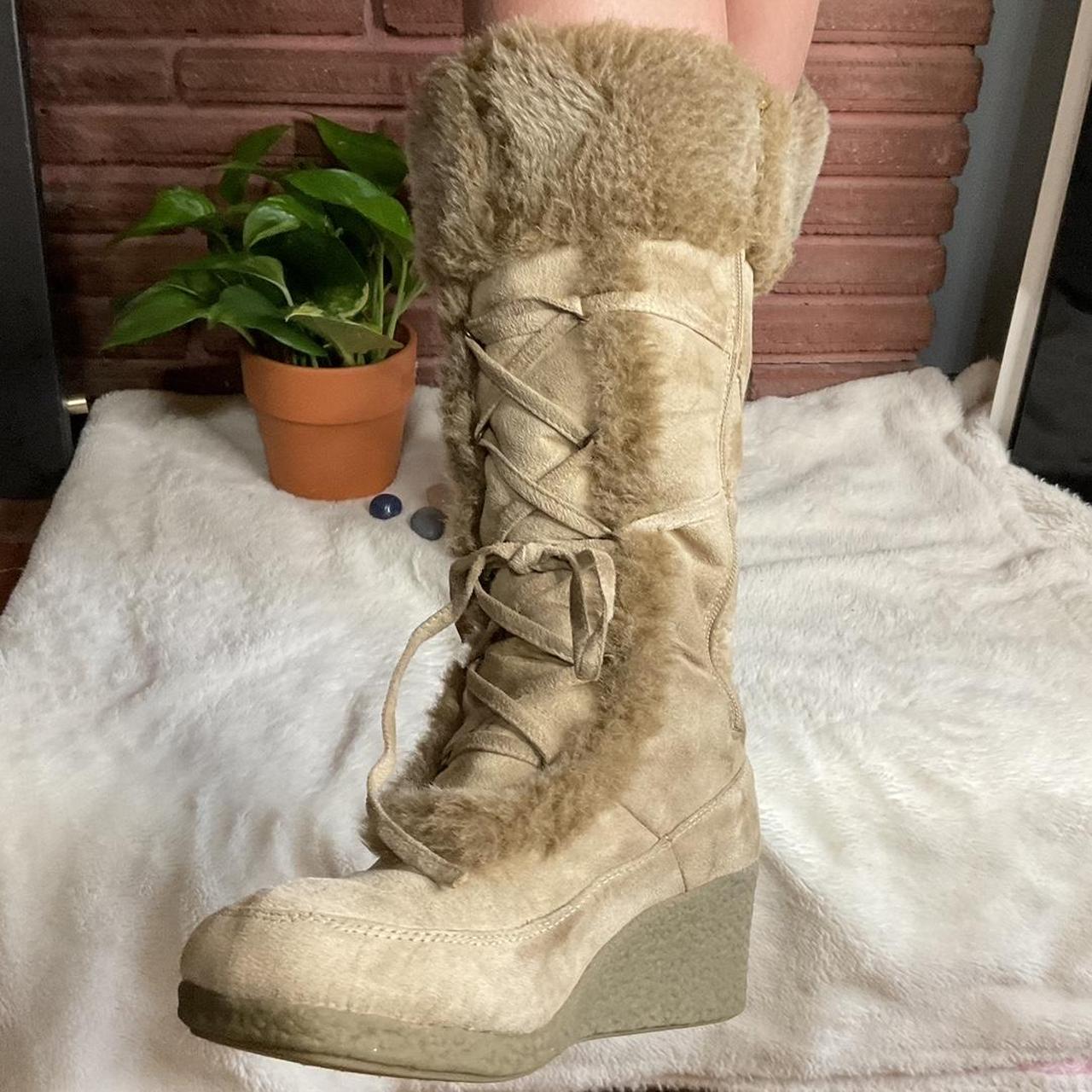 🌸COQUETTE FUR BOOTS!🌸 ~ Size ~ 9.5 Women’s - dm... - Depop