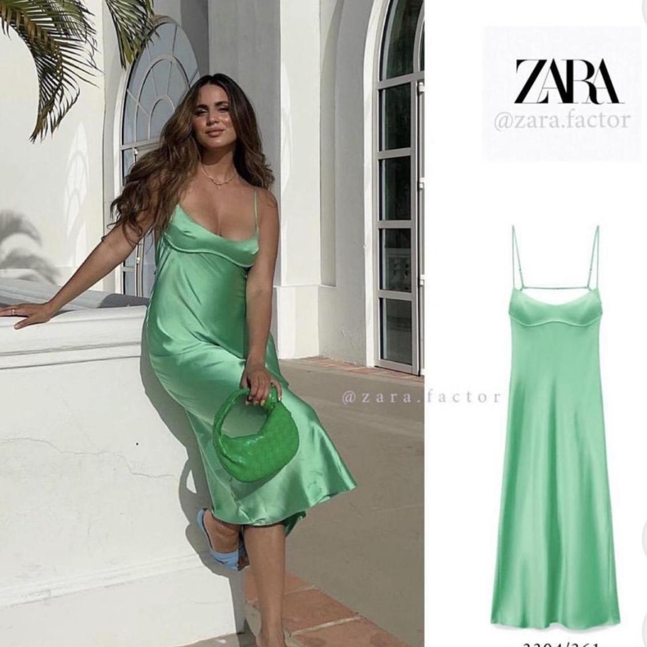 saṛī　3点おまとめ　No.631201　No.717201他 ZARA NEW SS24 WOMAN BELTED PRINTED MIDI DRESS Green/White