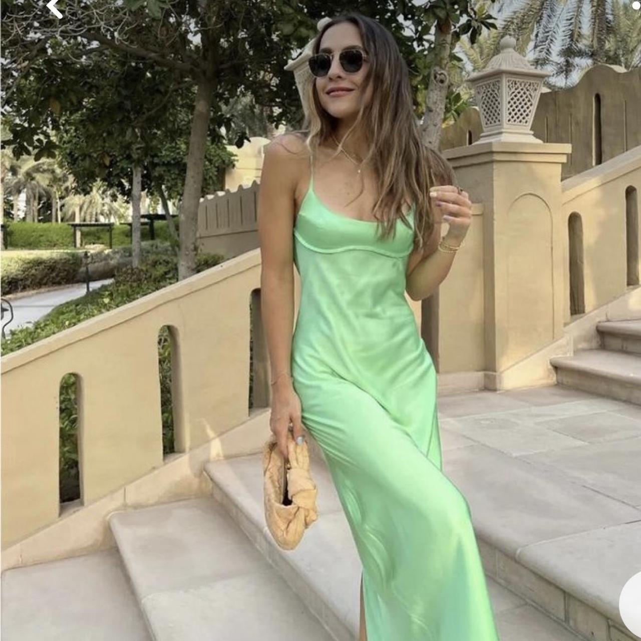 saṛī　3点おまとめ　No.631201　No.717201他 Bran New with tags genuine Zara Mint Green Satin | Depop