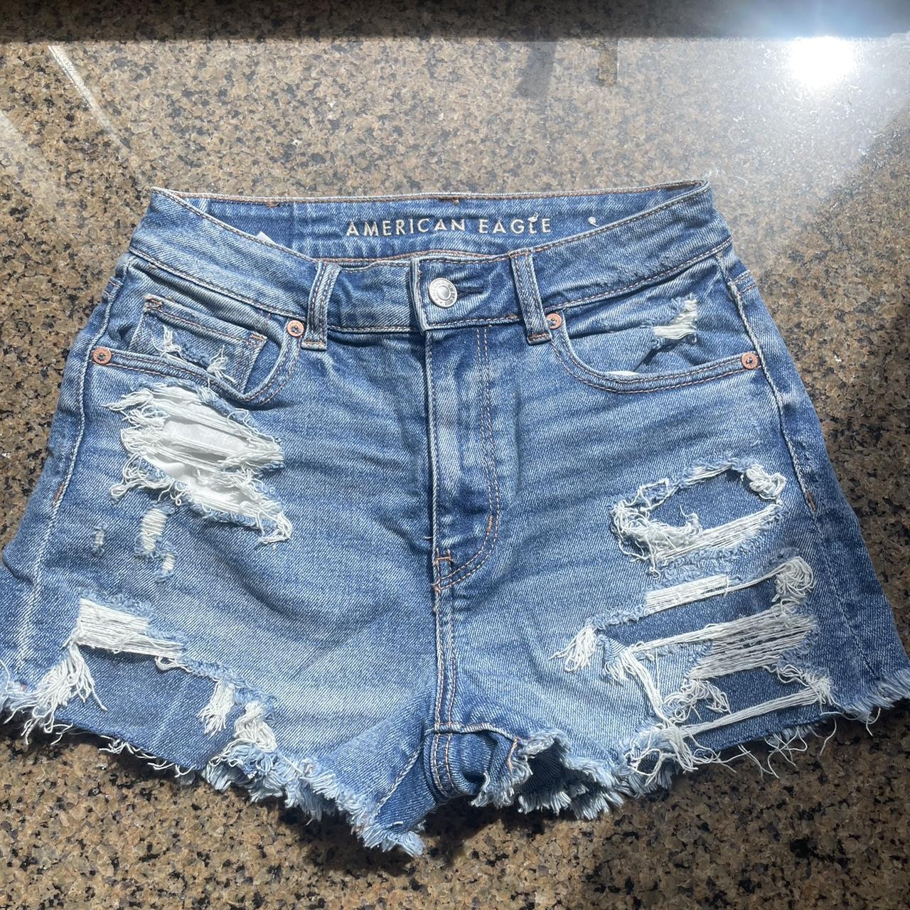 American Eagle Women's Blue Shorts | Depop