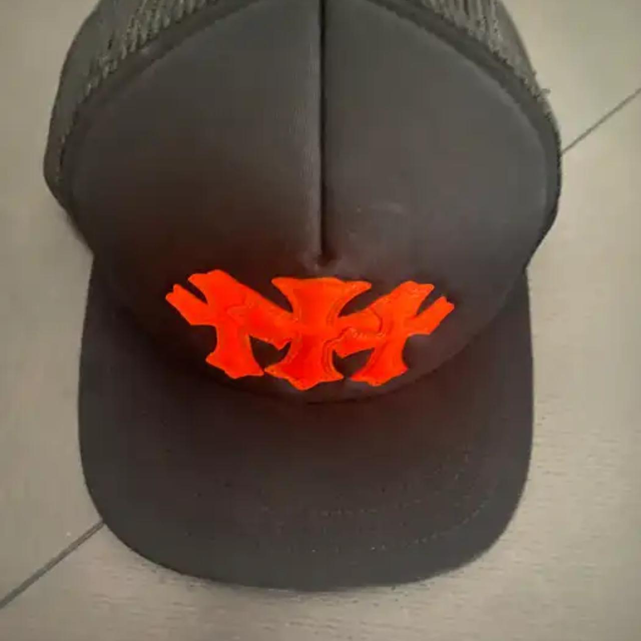 Chrome Hearts Cemetery Orange Crosses Trucker Hat | Depop