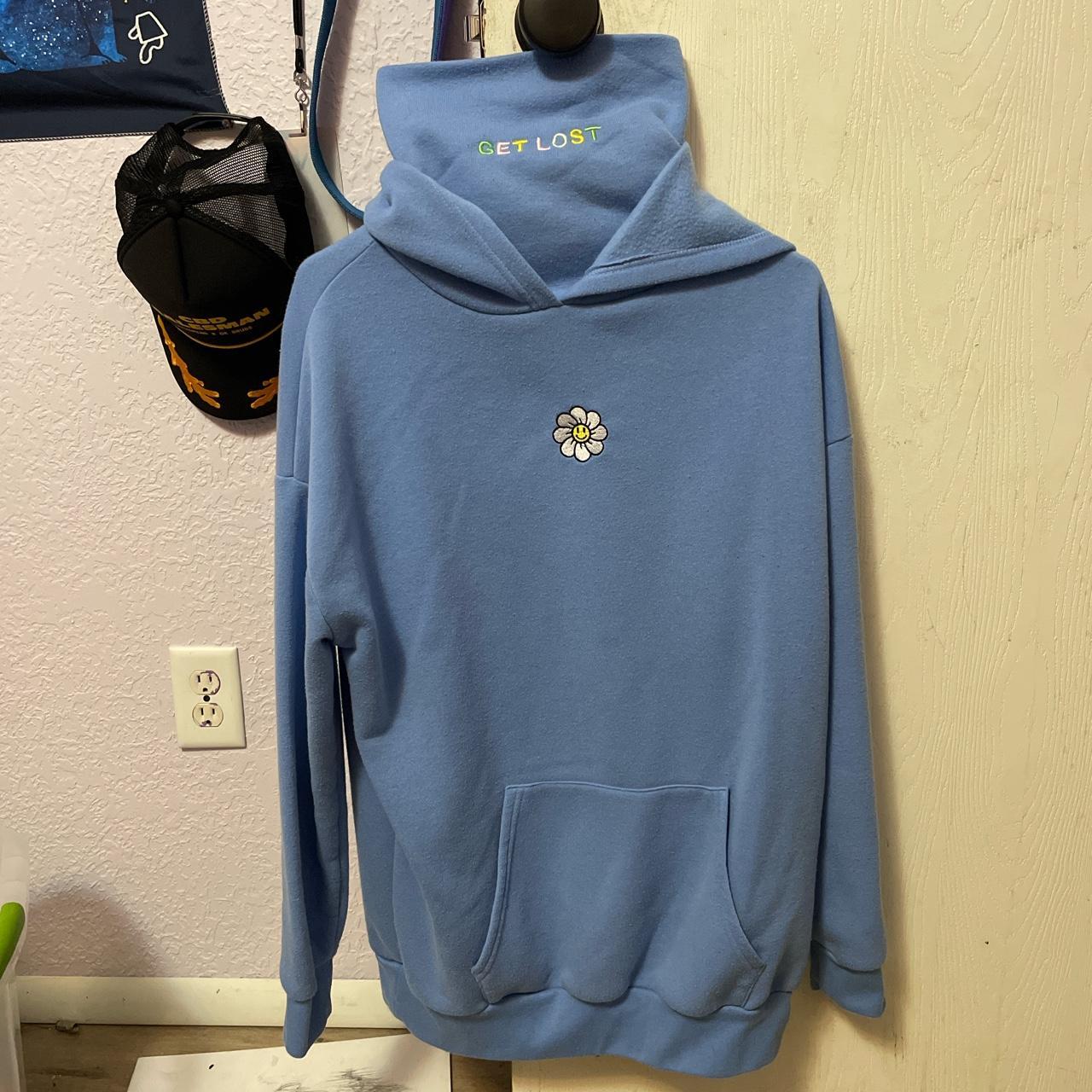 Blue best sale flower hoodie