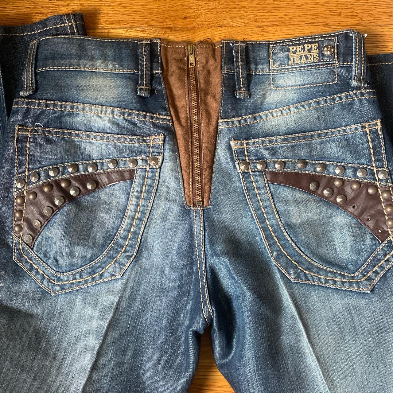 Insane Pepe jeans with zipper back Some studs... - Depop