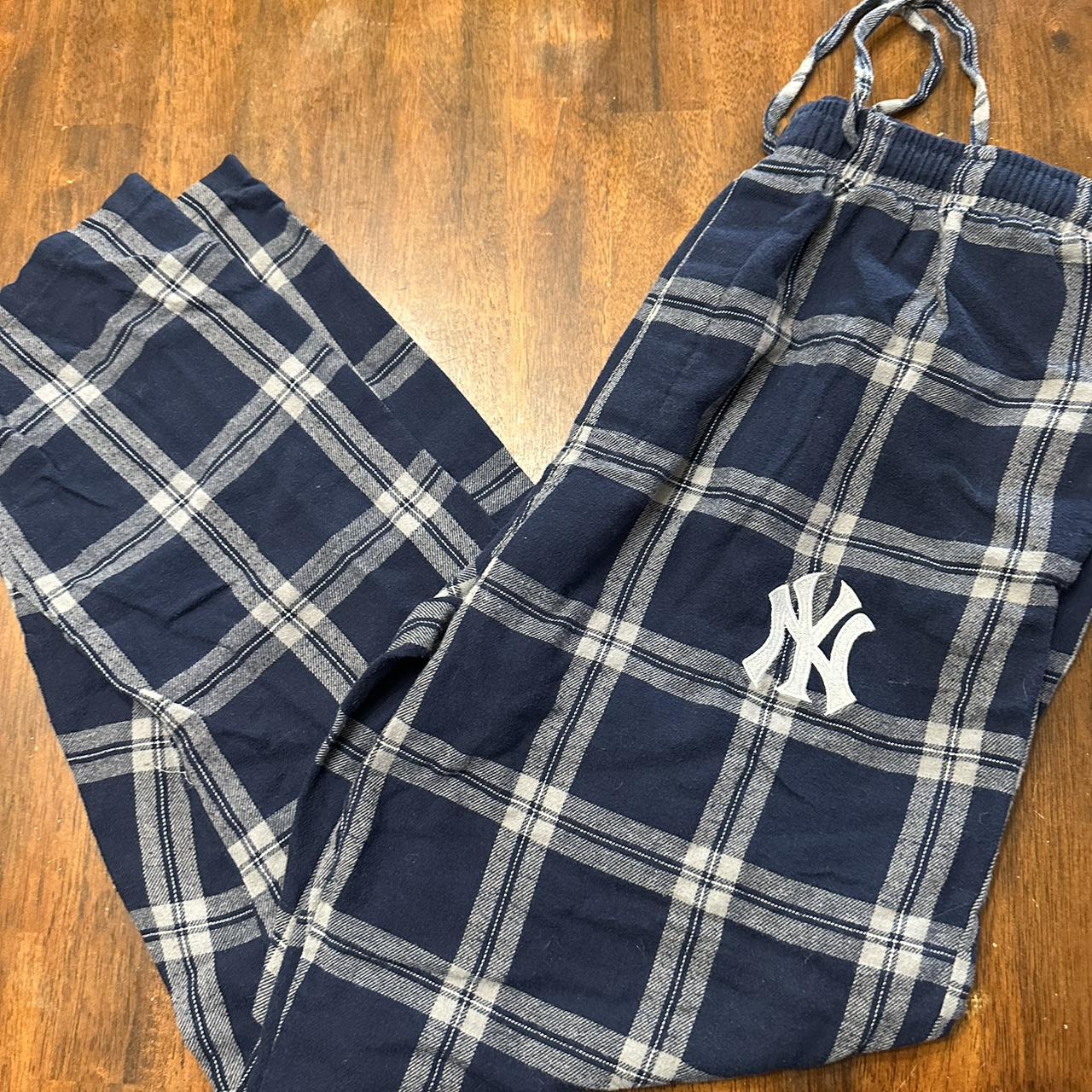 New York Yankees flannel pj pants Blue &... Depop