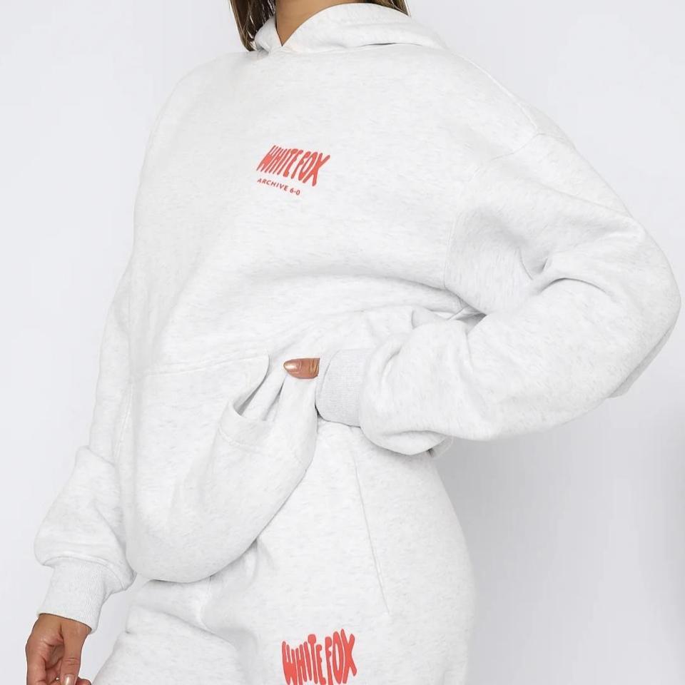 WhiteFox Offstage Hoodie Glacier Grey with Green | Depop