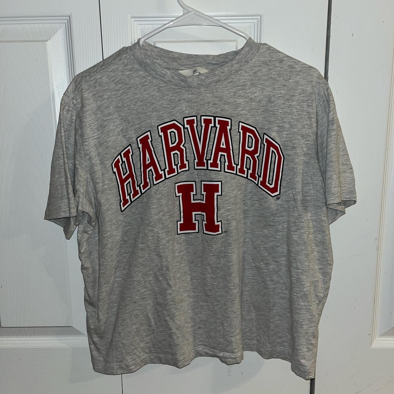 H&M women’s cropped Harvard University collegiate t... - Depop