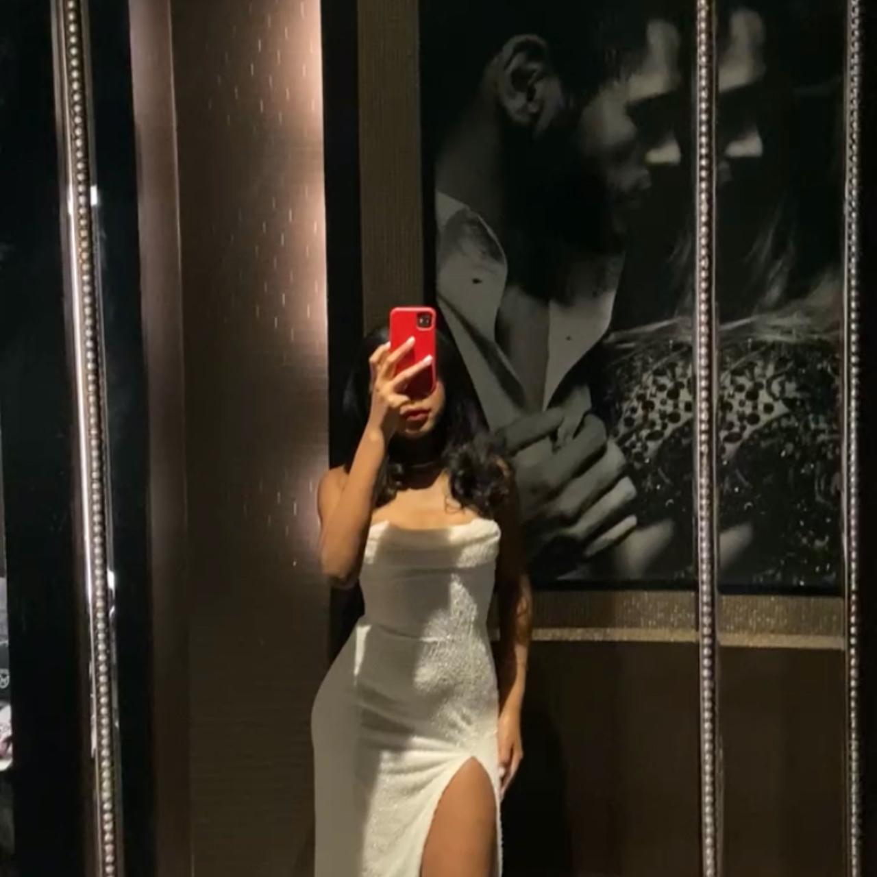 Oh Polly Women's Gold Dress Depop