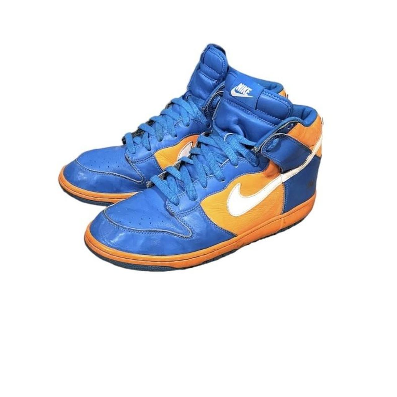 dejar Examinar detenidamente pausa Nike iD Dunks High Tops Blue & Orange 2014 Men's... - Depop