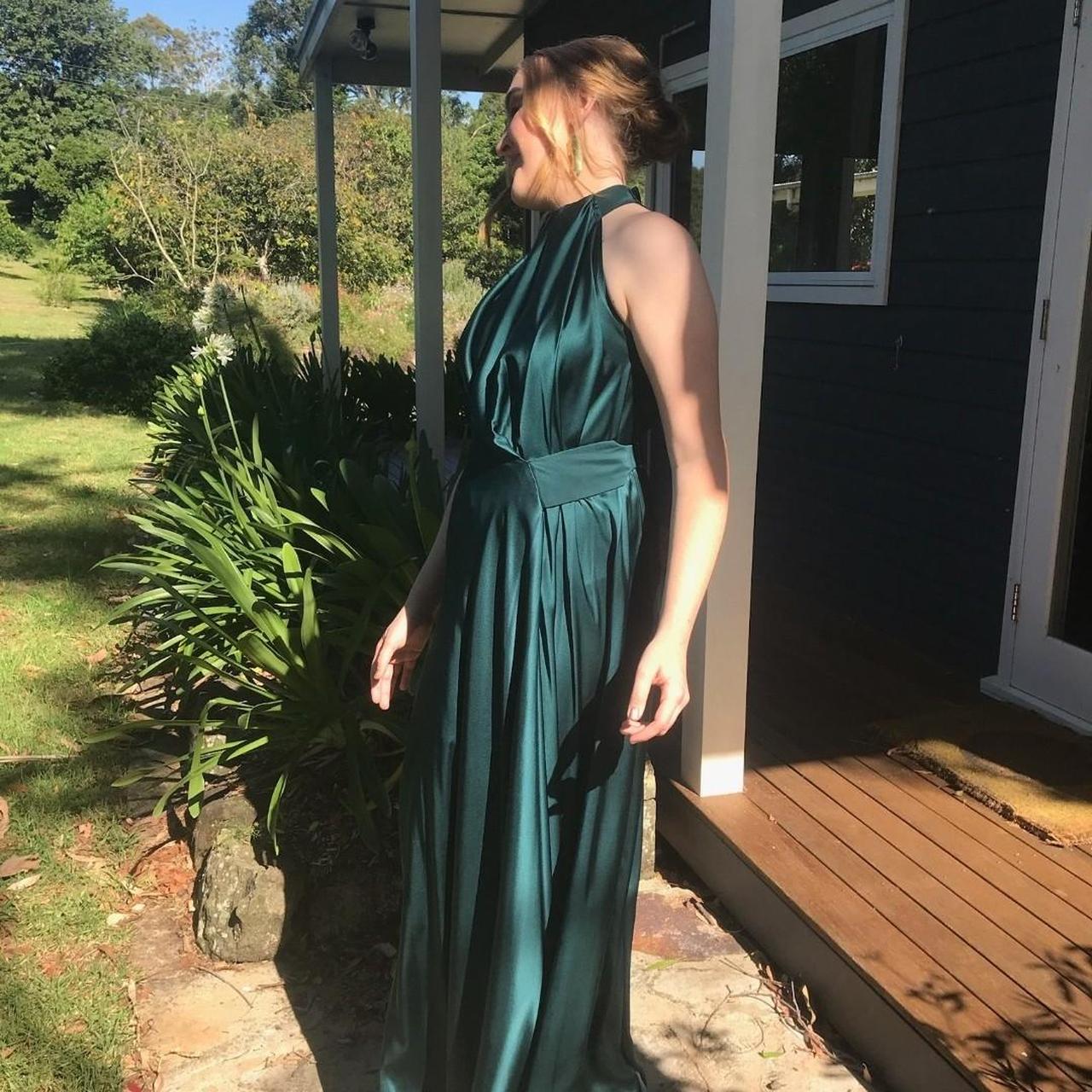 Bianca Spender Petrol Silk Isabella Gown Green silk. Depop