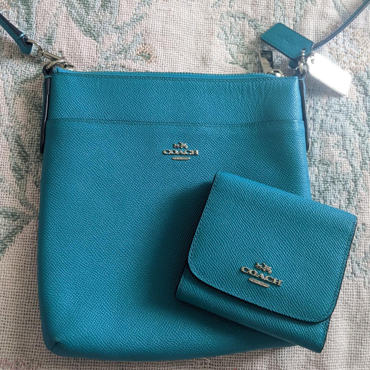 Teal Coach Purse and Wallet Set This purse is so