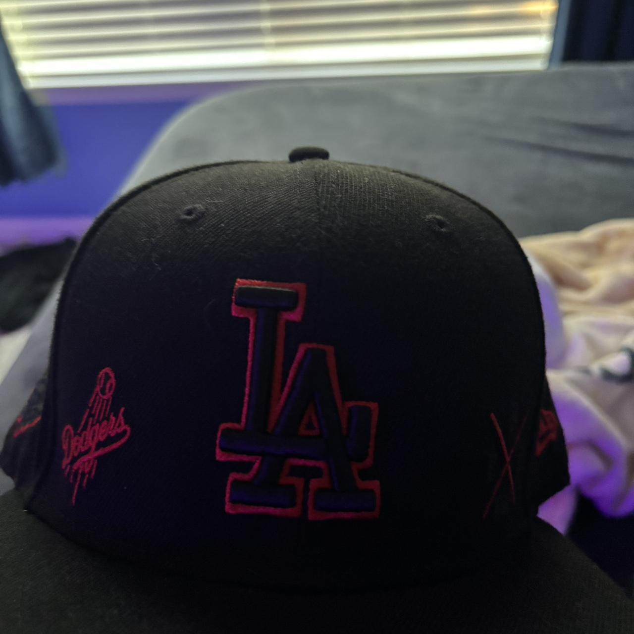 New Era Men's Caps - Black/Multi – size 7 1/8 la dodgers black and …