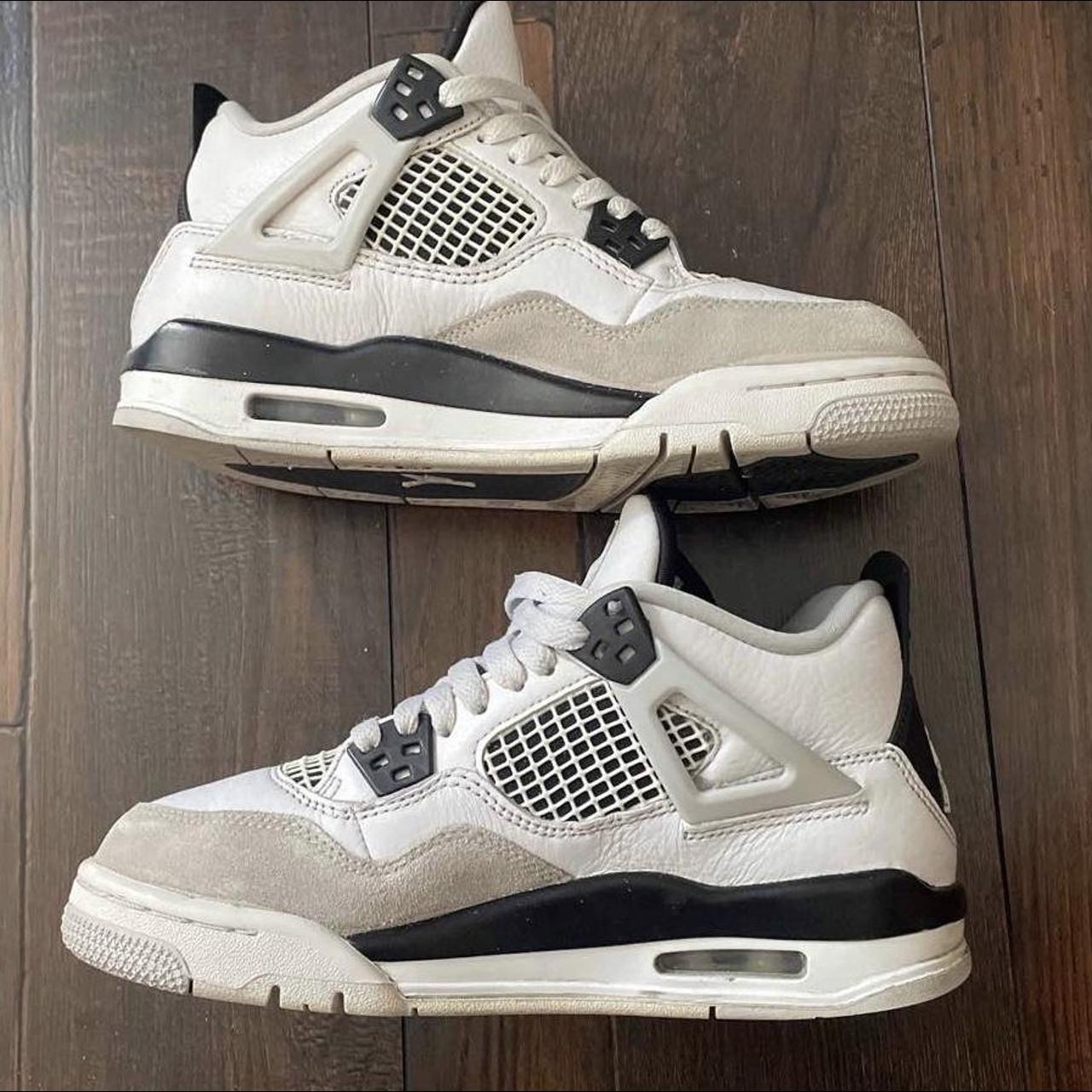 Military Blacks Jordan 4 size 5 gs can fit a 4.5 in... - Depop