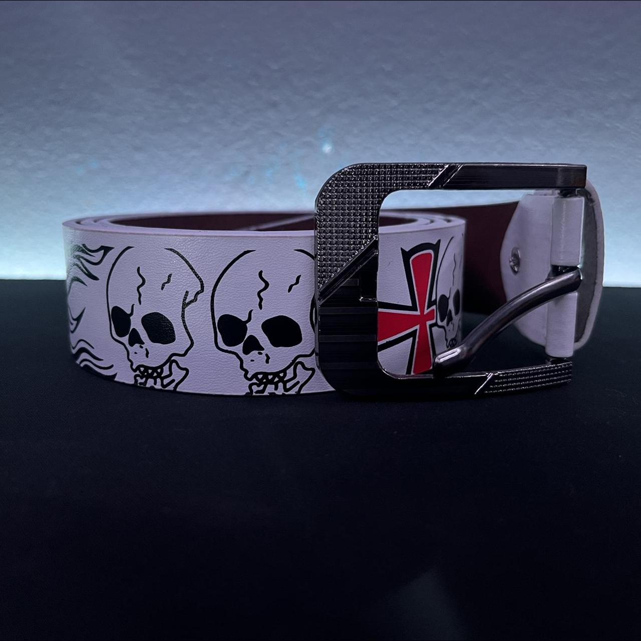 Hot Topic Men's Black and White Belt Depop