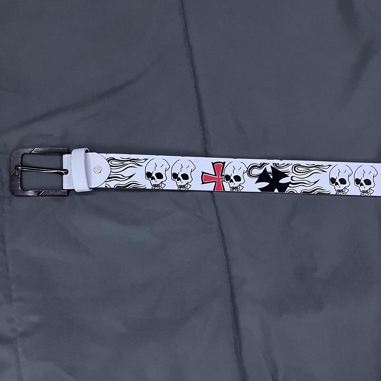 Hot Topic Men's Black and White Belt Depop