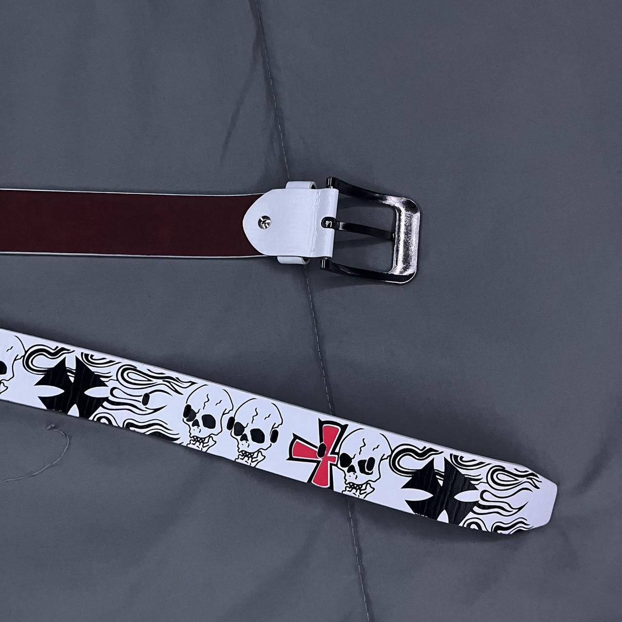 Hot Topic Men's Black and White Belt Depop