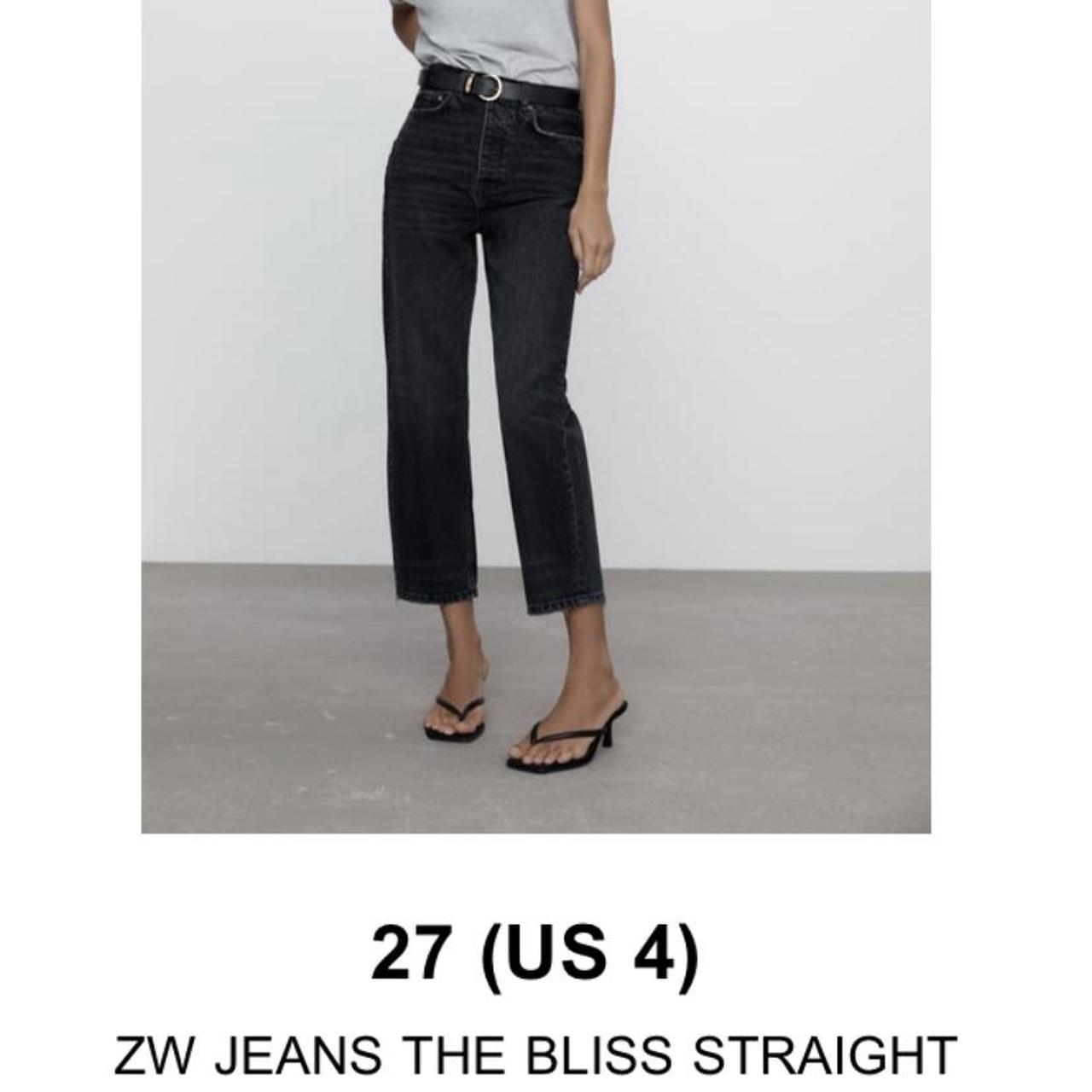 Zara black straight leg jeans size 4 “ZW JEANS THE... Depop