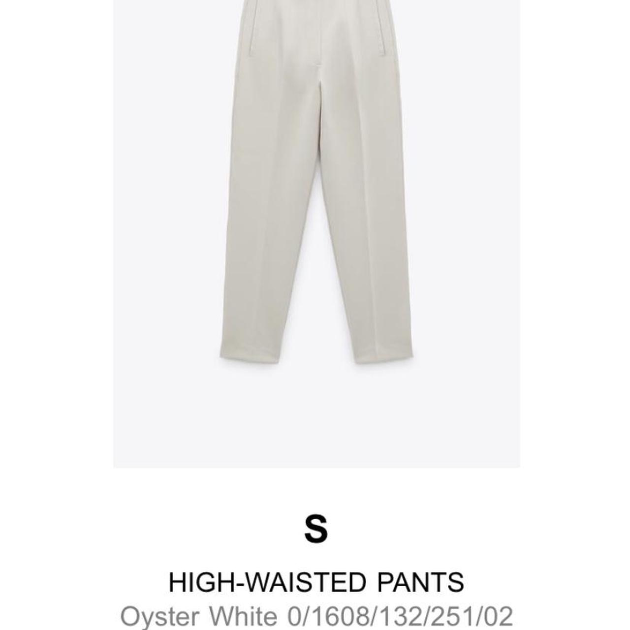 Zara work pants oyster white. Perfect condition - Depop