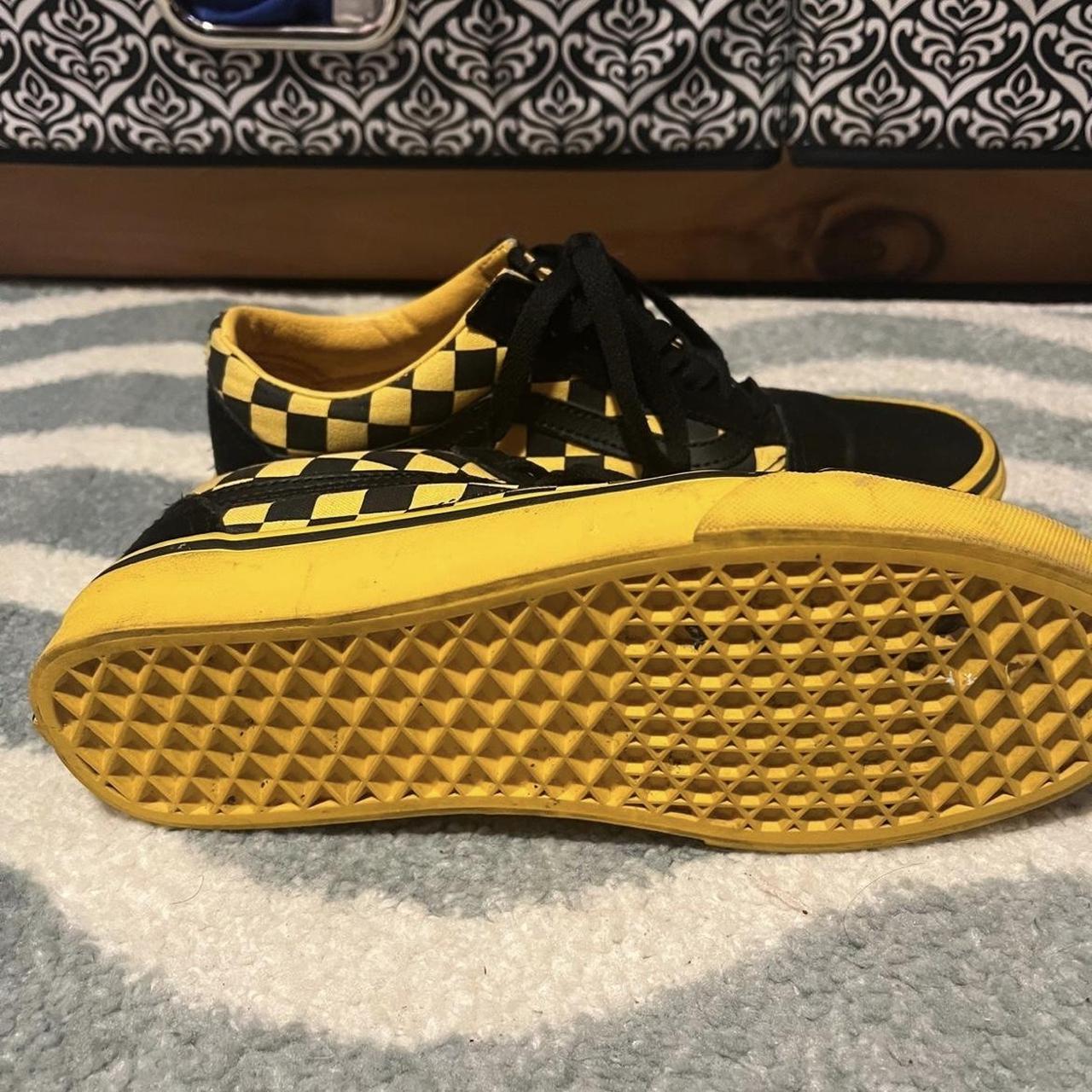 Yellow black checkered store vans