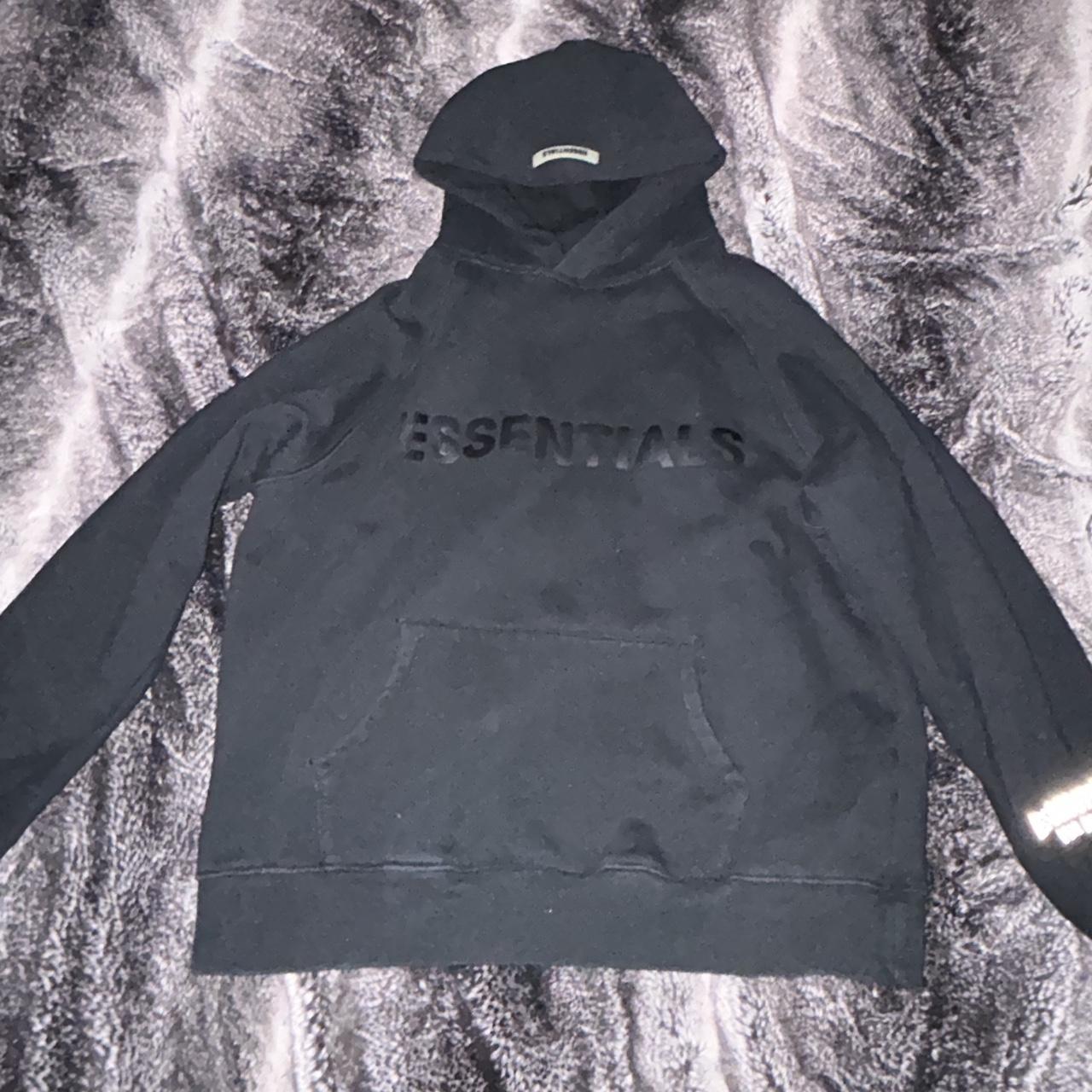 All black Essentials hoodie Fits like a small Worn a... - Depop