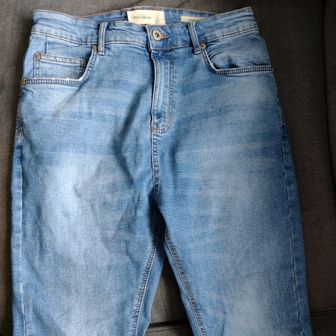 Pull & Bear Carrot fit jeans in mid wash... - Depop