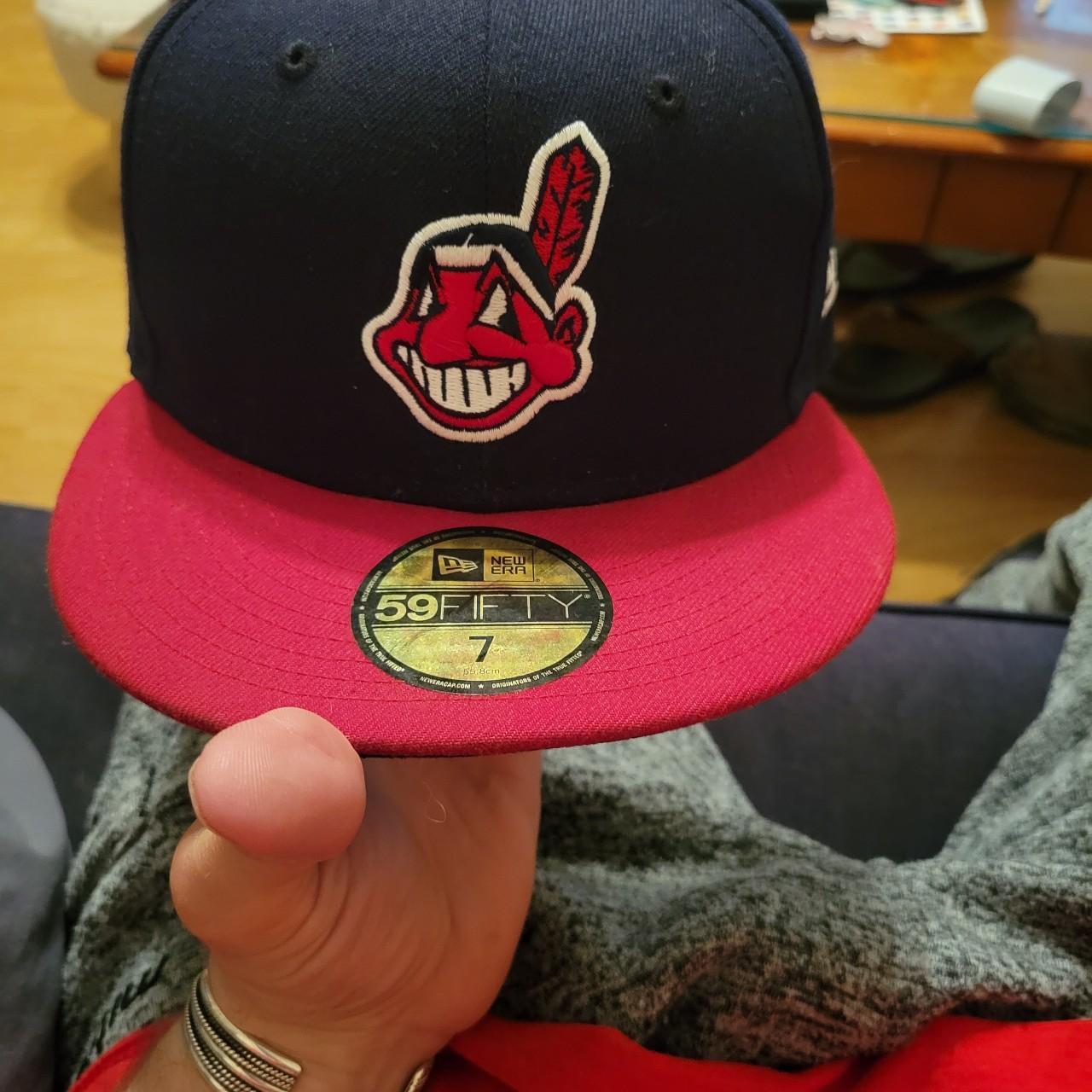 New era Cleveland Indians Fitted Hat size 7 - Depop