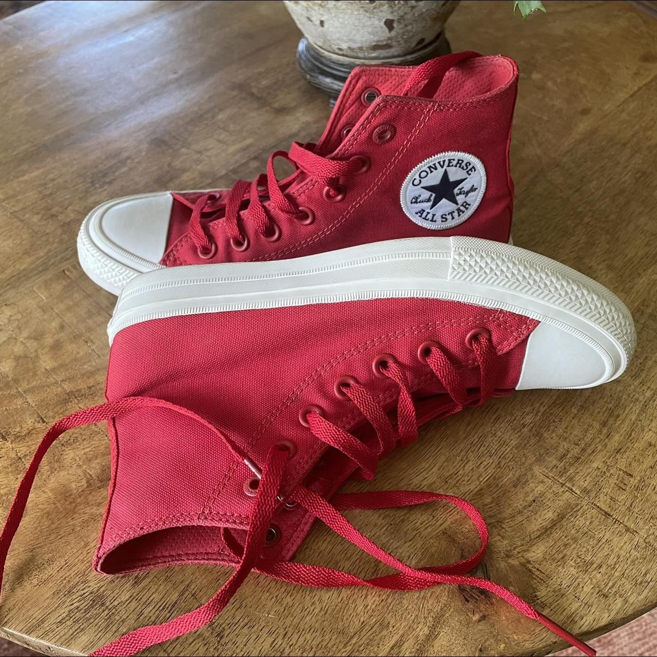 Red Converse In excellent condition, bought, but the... - Depop