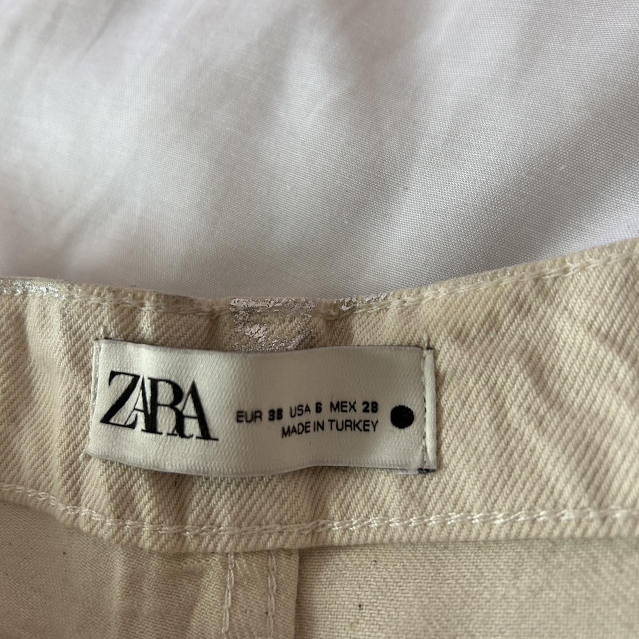 UK 10/38 (US 6) silver metallic pants from Zara... - Depop