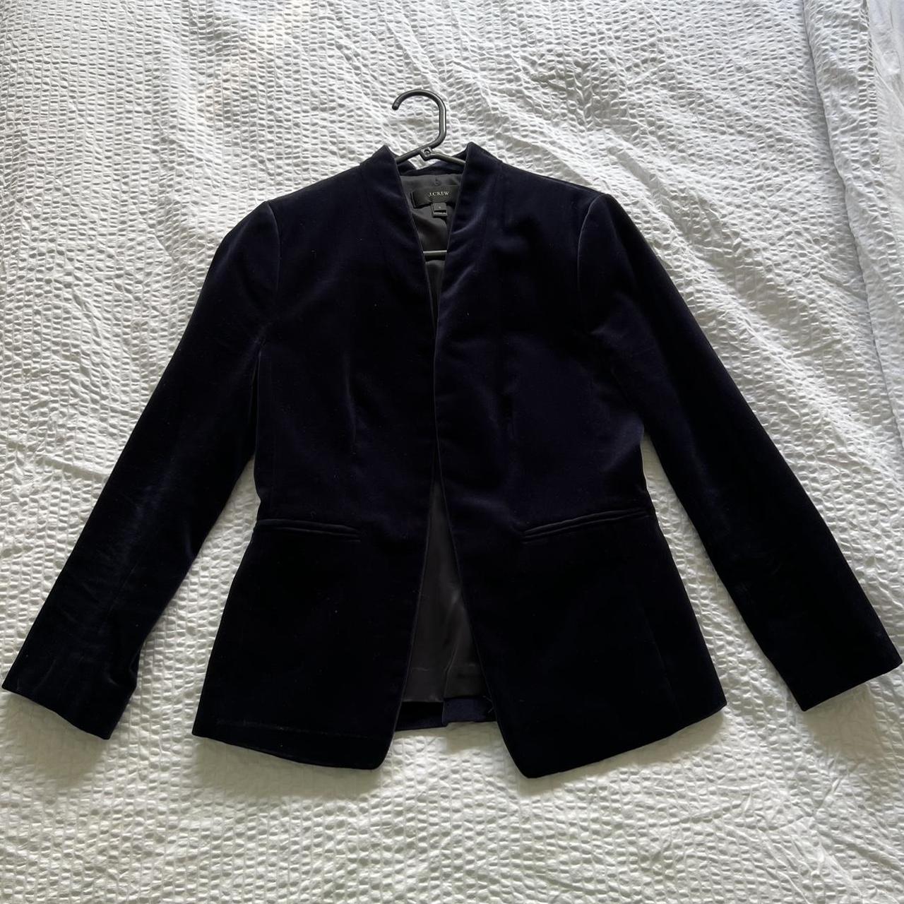 Navy velvet blazer from J Crew Worn once US 2... Depop