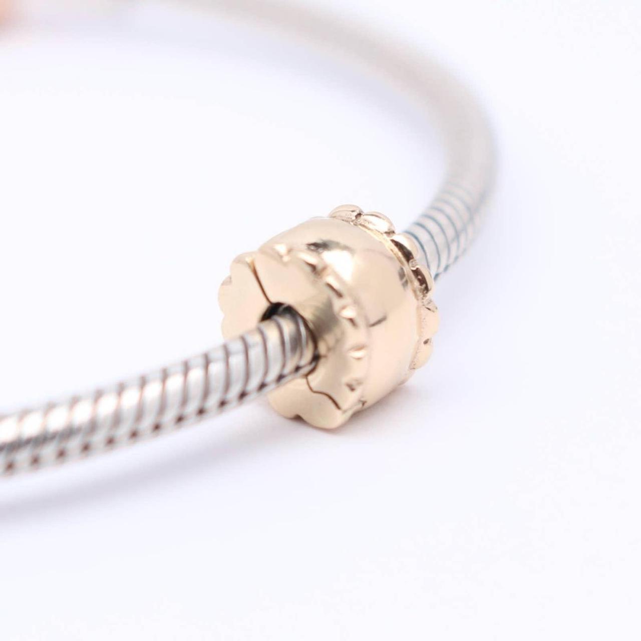 Pandora Sterling Silver Bracelet With 14K Gold Clasp - 590702HG-19 | Fruugo  IL