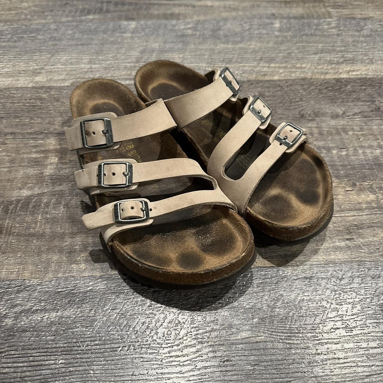 These Birkenstocks were loved very much! Size 38 - Depop