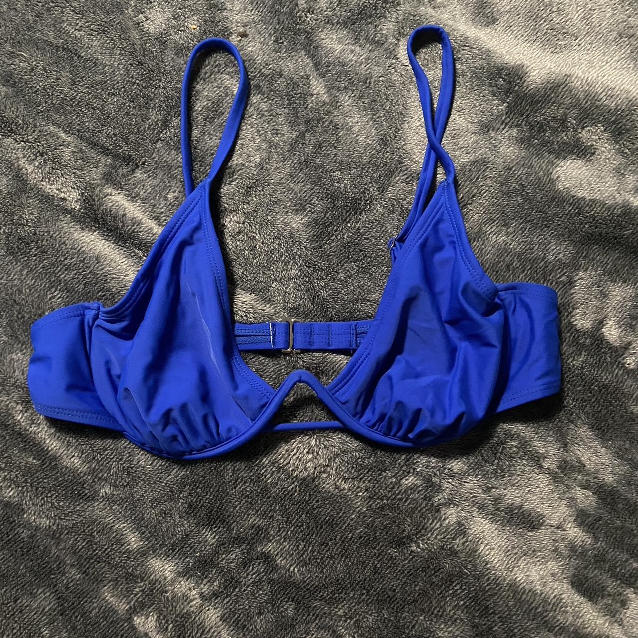 Super Cute Blue Under Wire Swim Top Size Xl No Depop