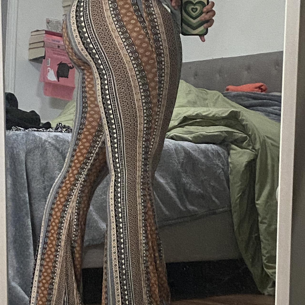 High waisted Flare Leggings Cute and Boho Super... - Depop
