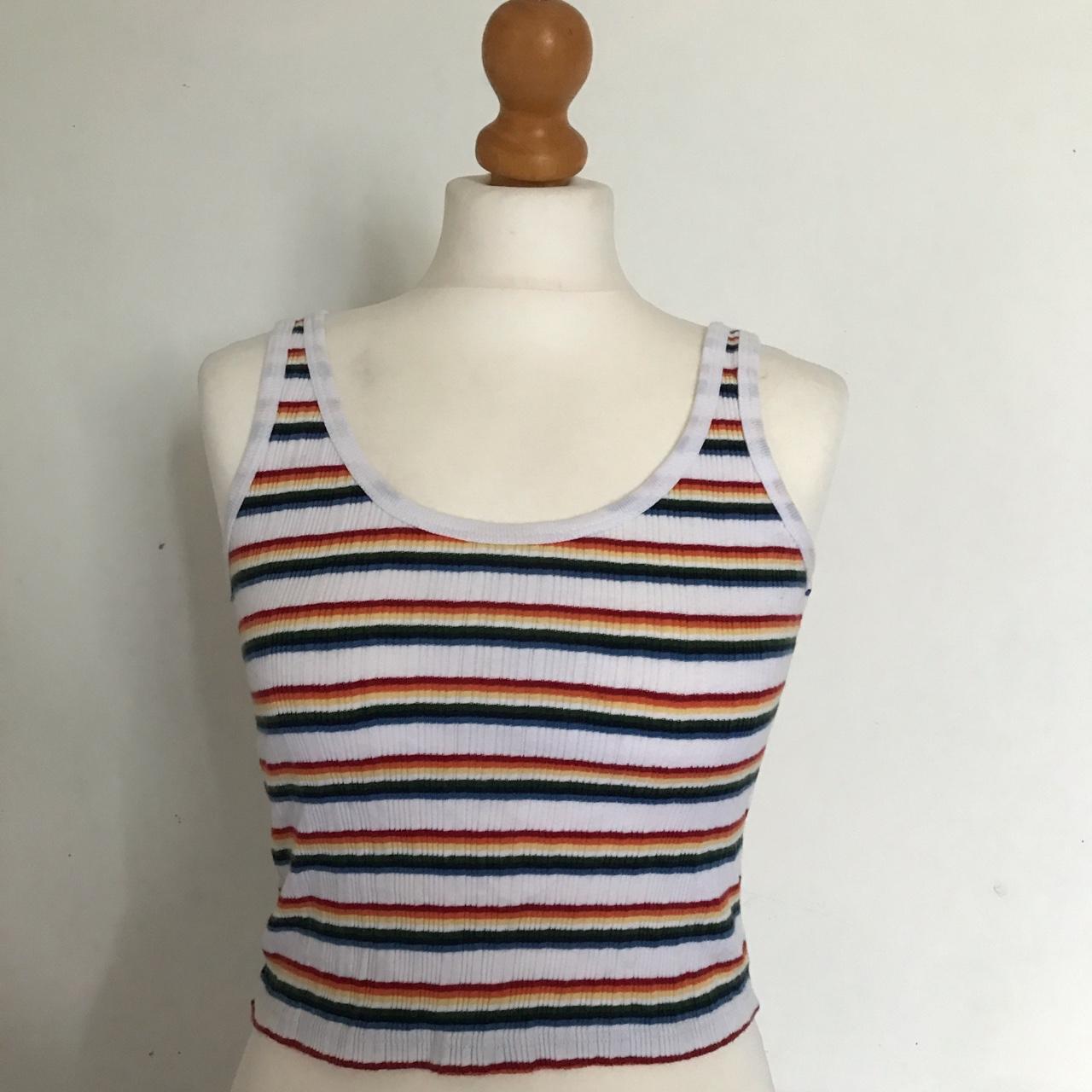 RARE BRANDY MELVILLE TANK - Rainbow Stripe Rare... - Depop