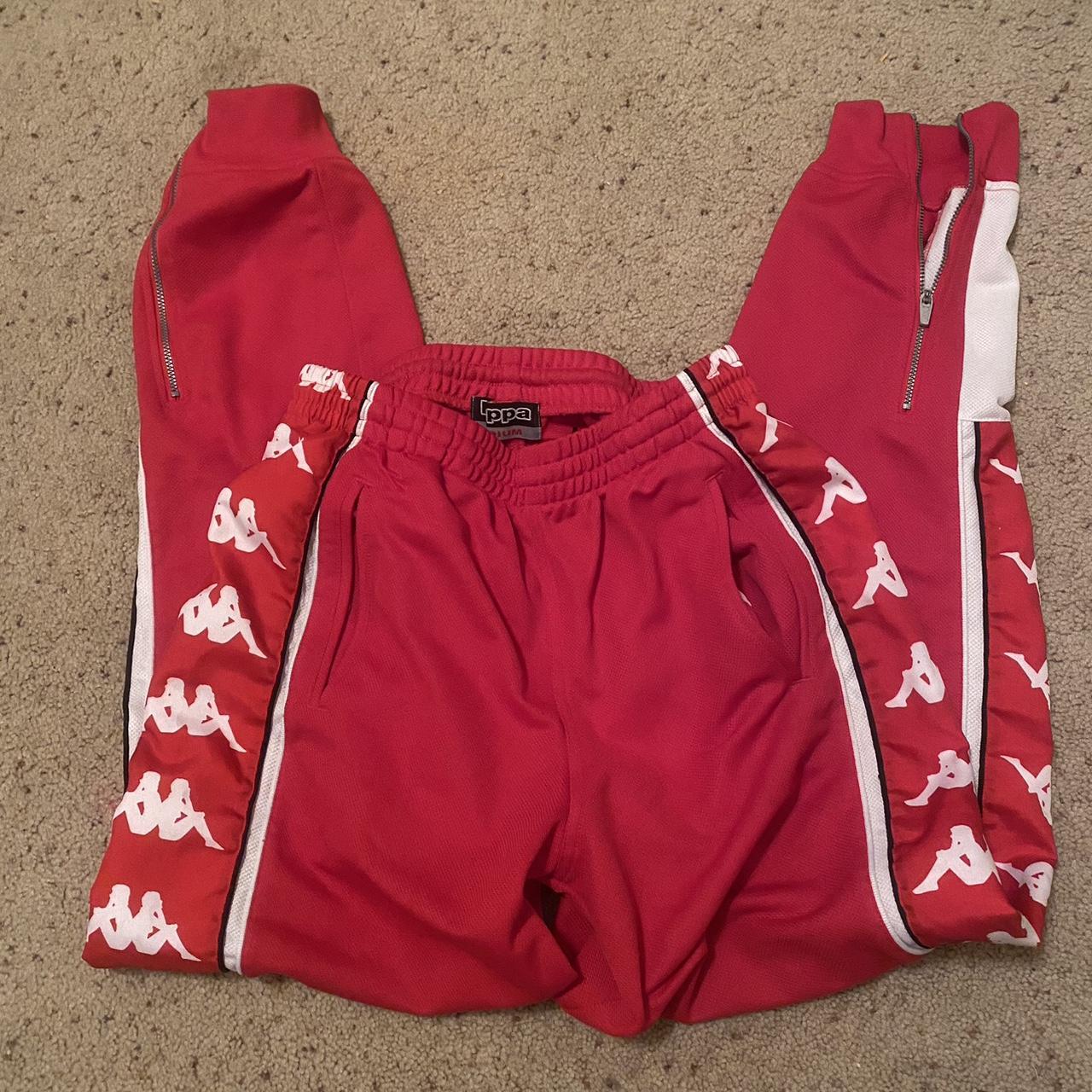 Kappa Men's Red and Black Joggers-tracksuits | Depop