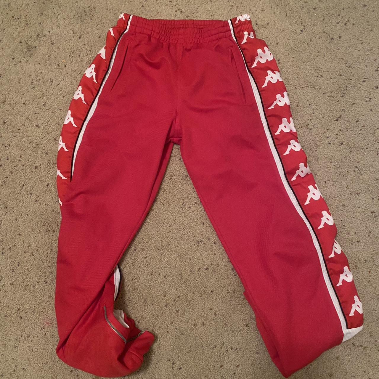 Kappa Men's Red and Black Joggers-tracksuits | Depop