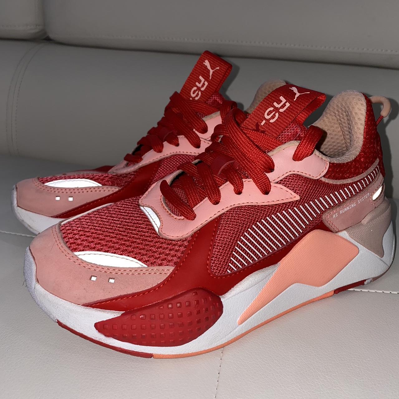 Puma Women's Pink and Red Trainers | Depop