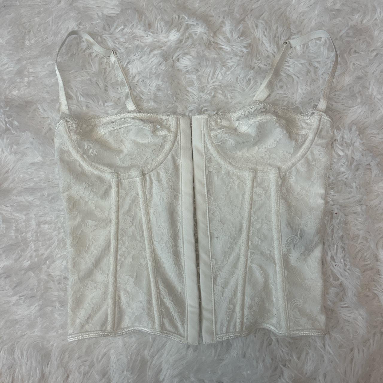 white corset top from shein never worn - Depop