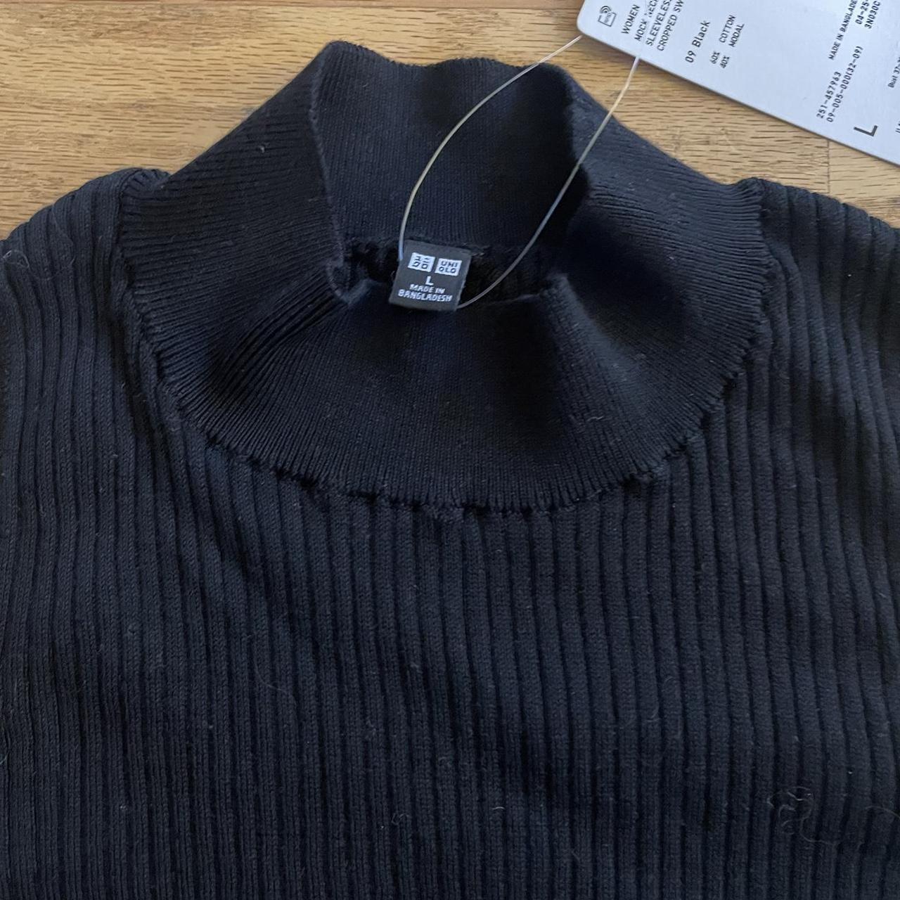 Uniqlo mock neck sleeveless cropped sweater brand... Depop