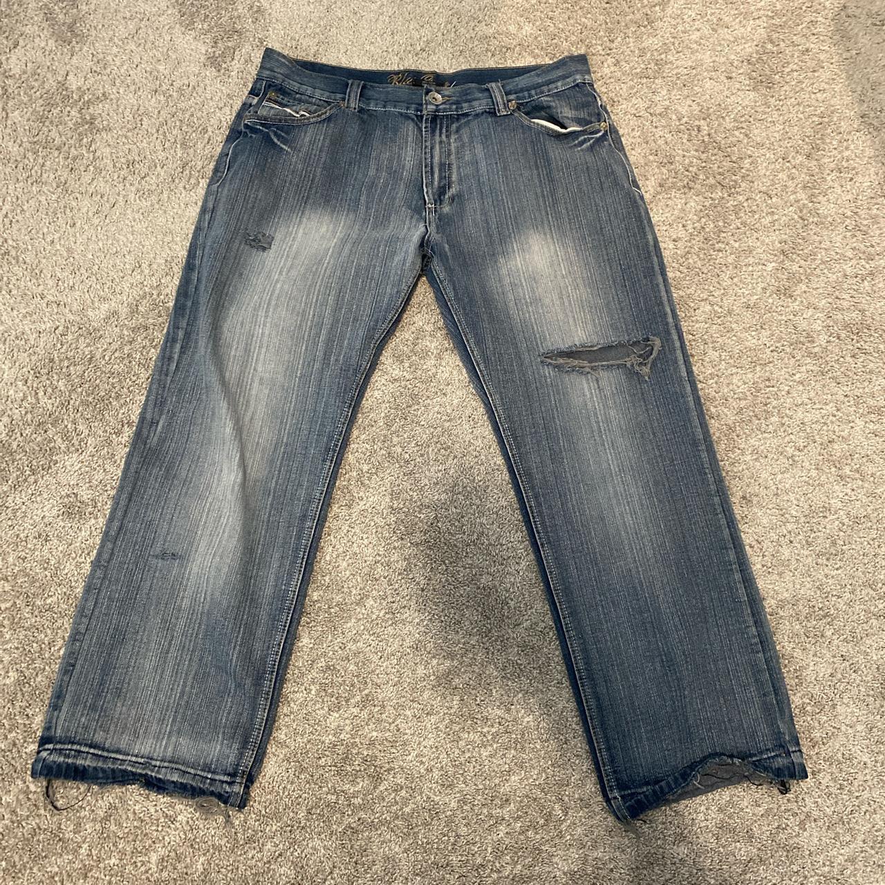vintage y2k light wash jeans fits baggy... - Depop