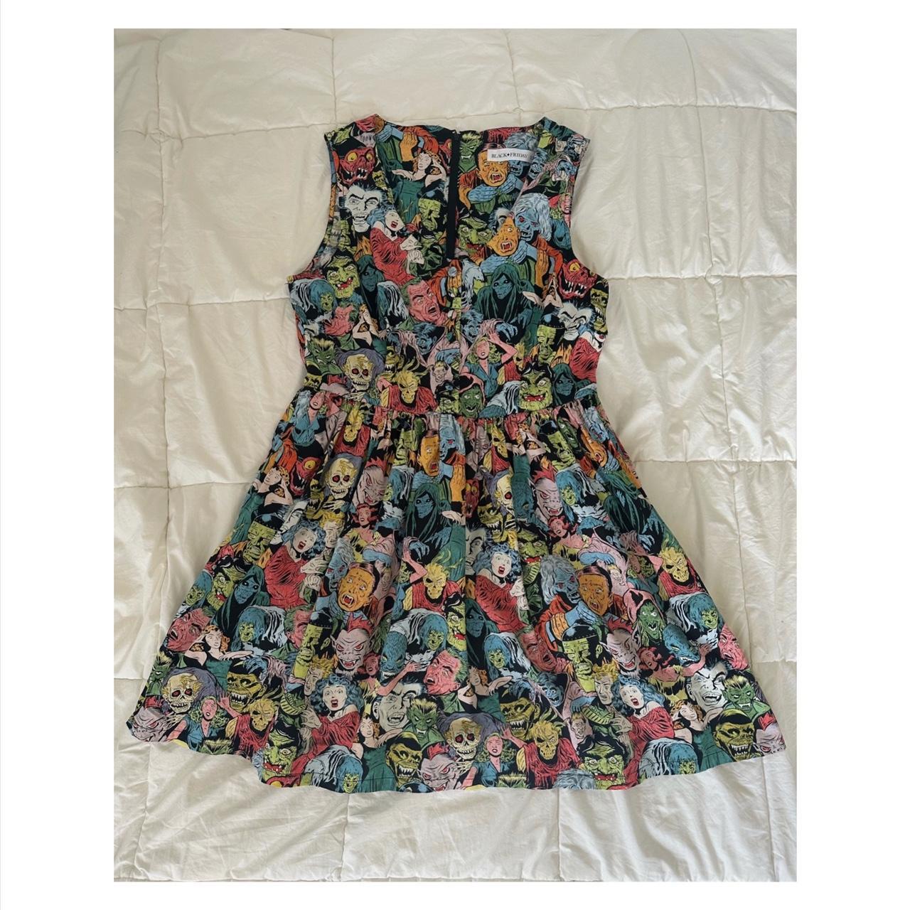 Comic style printed dress ⋮ Size: 𝟏𝟐 Brand: 𝐁𝐥𝐚𝐜𝐤... - Depop