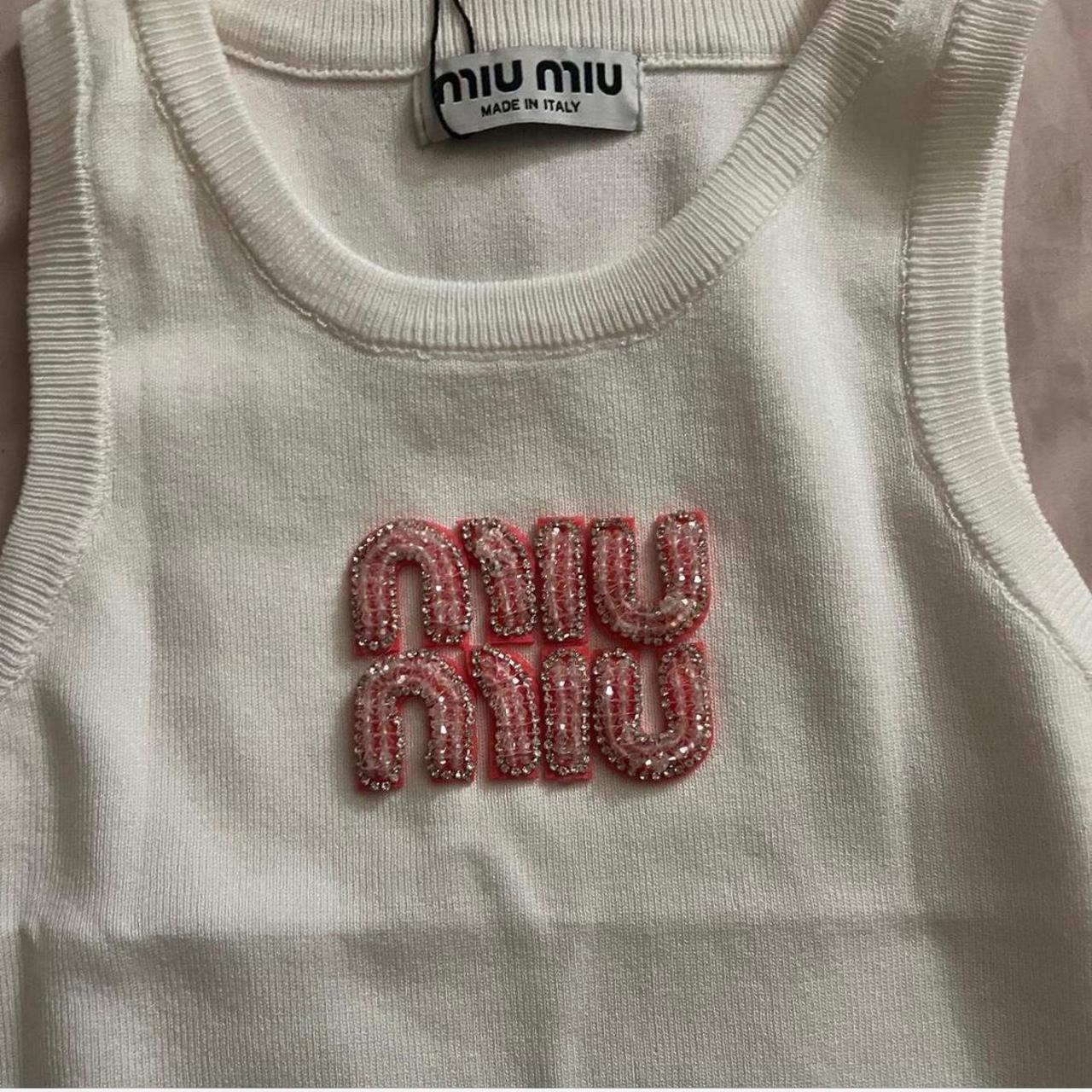 Miu Miu Women's Tank top - White/Multi - S – Miu … - image 3