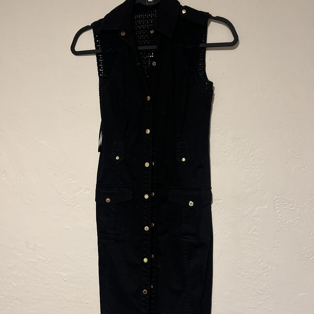 Michael Kors Black Gold stud button dress Depop