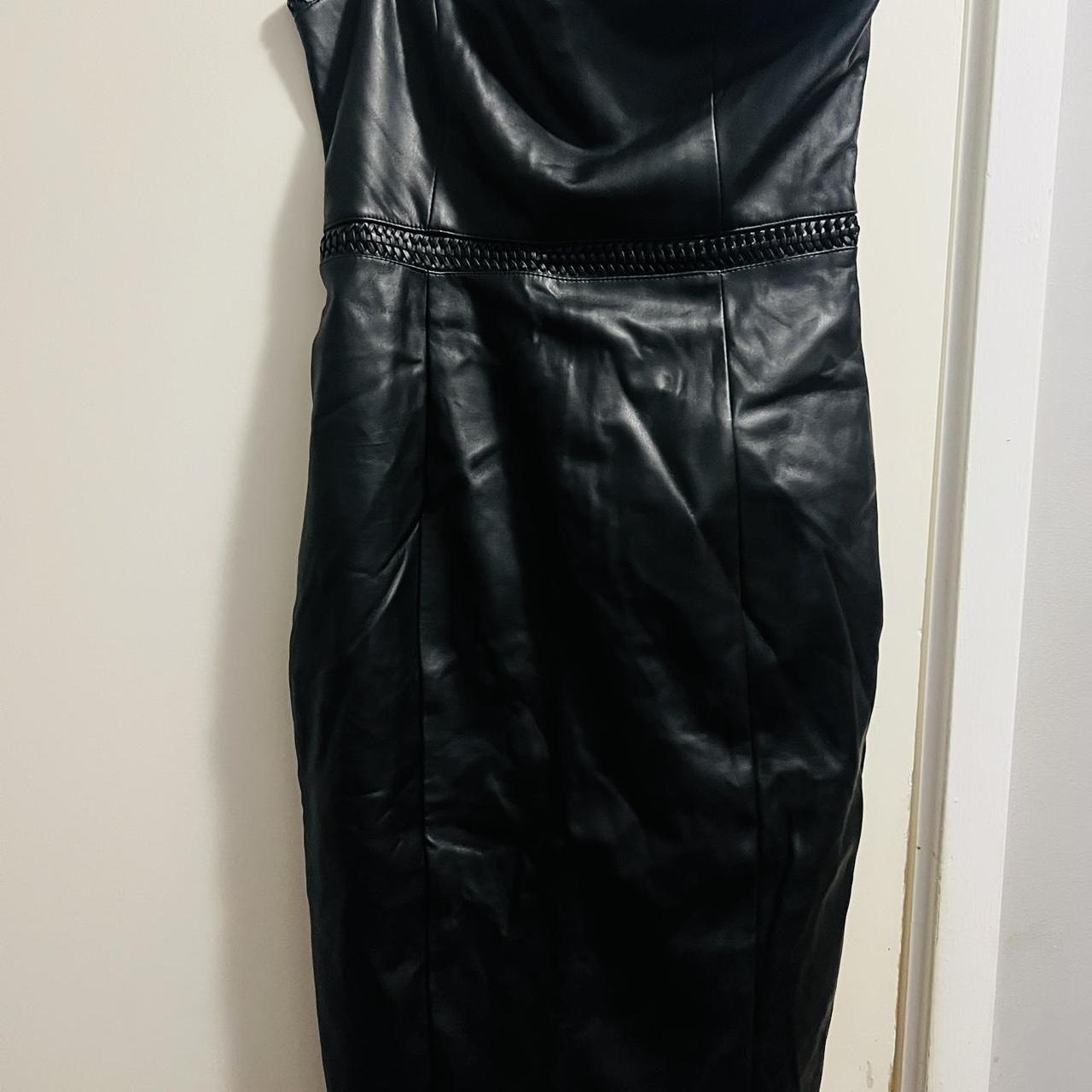 Lipsy black leather outlet dress