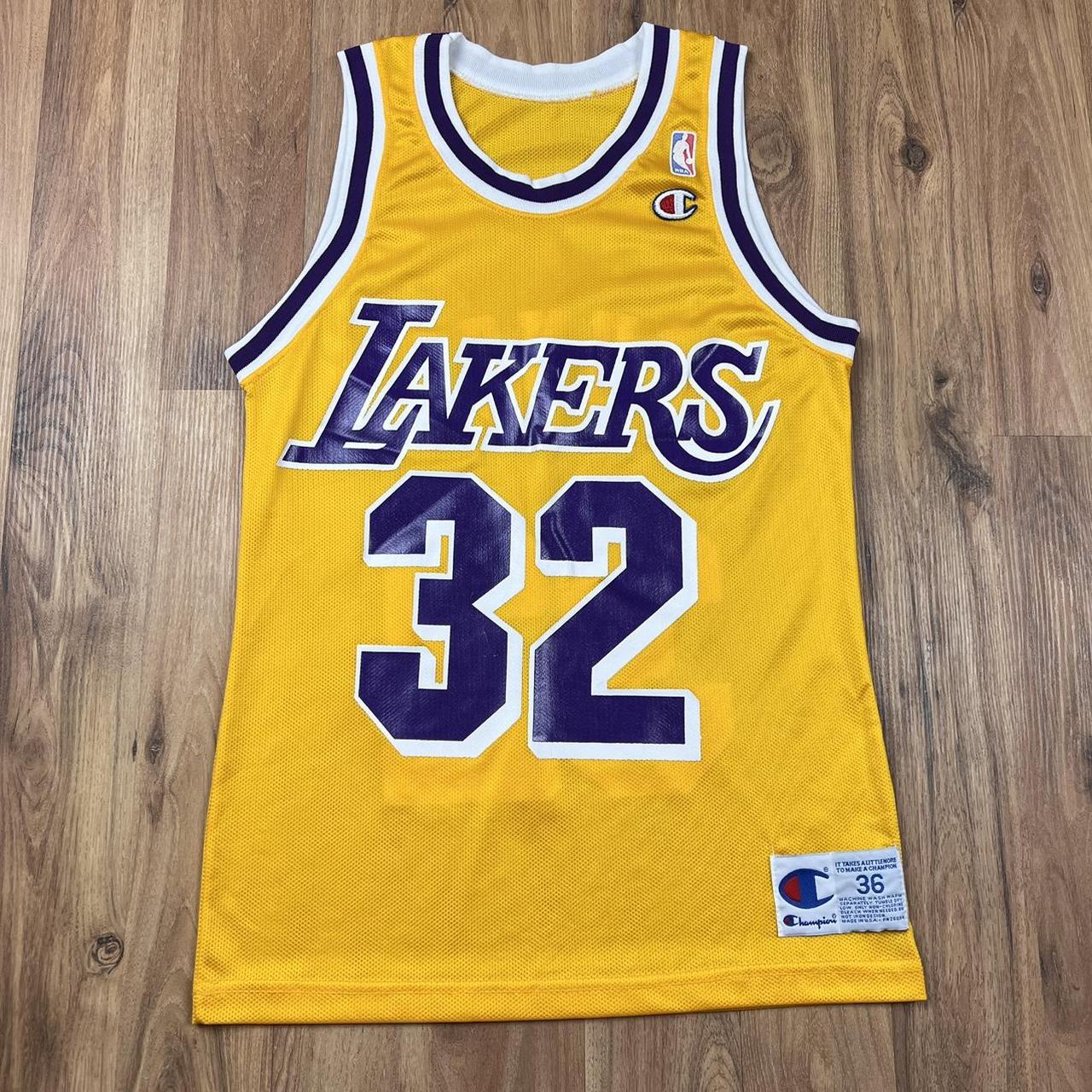 Amazing LA Lakers Magic Johnson NBA Champion Jersey... - Depop