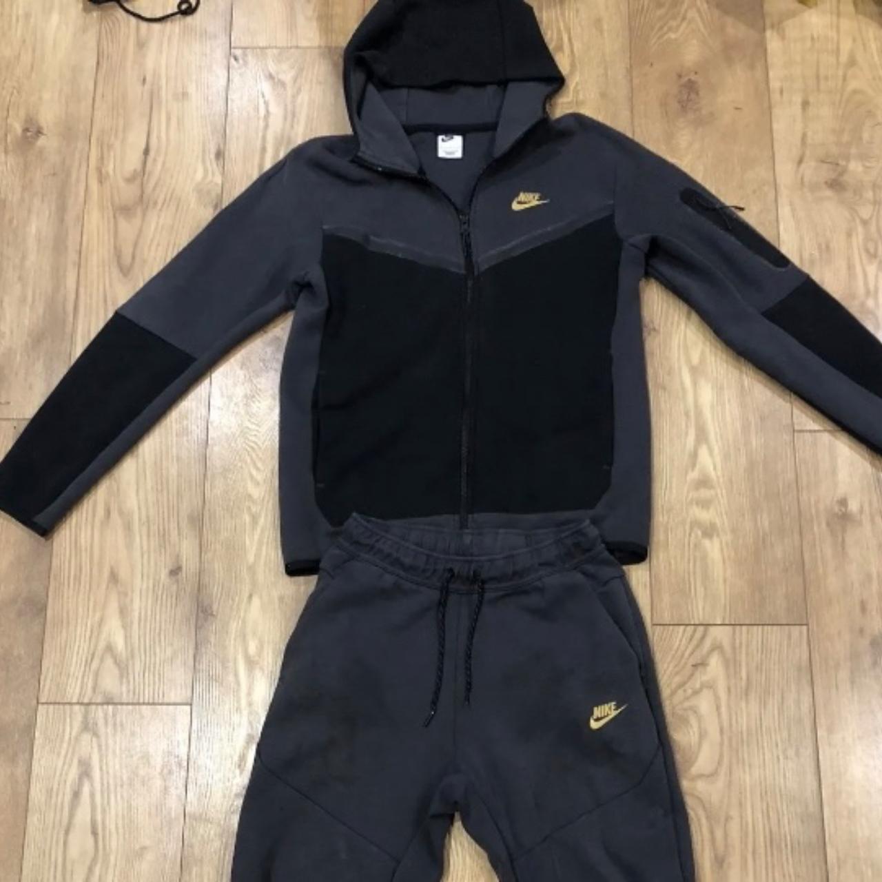 Nike tech jacket (TOP ONLY) Gold tick with Black... - Depop