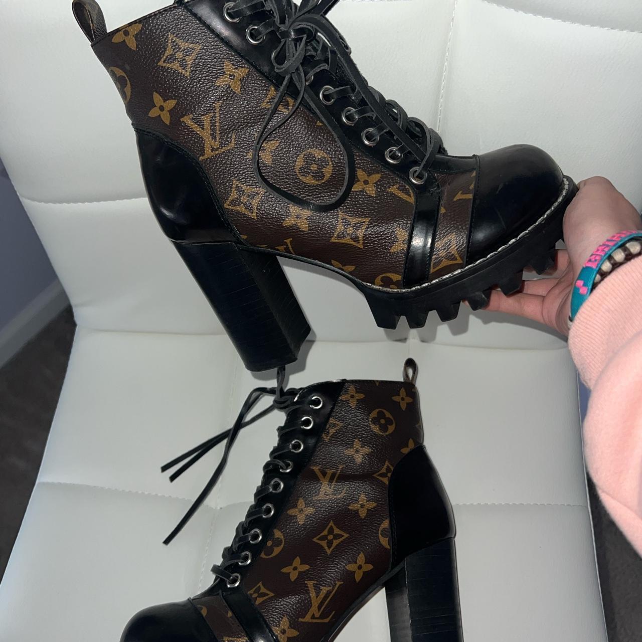 LOUIS VUITTON: Patent Leather Combat Boots + - Depop