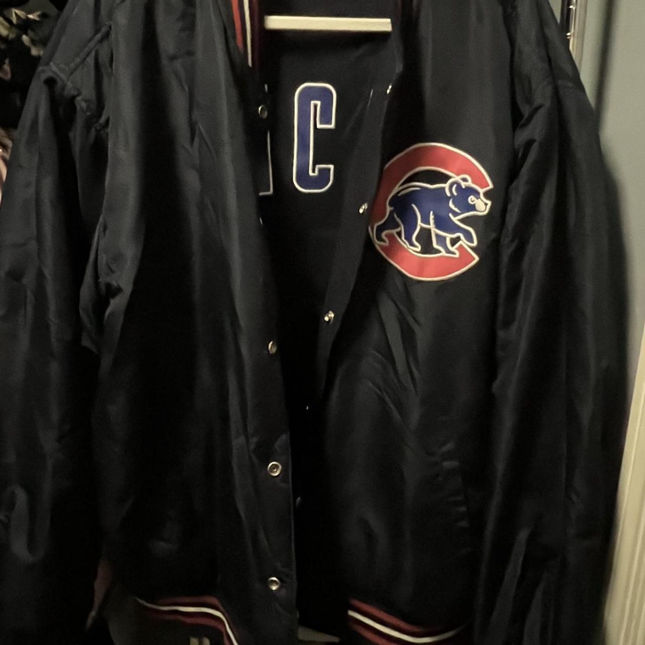 CHICAGO CUBS FULL LEATHER JACKET - BLACK/BLACK