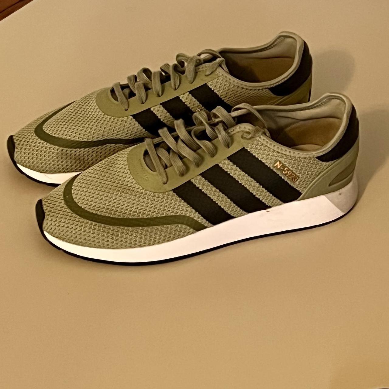 Adidas Originals khaki and green trainers N 5923. Depop