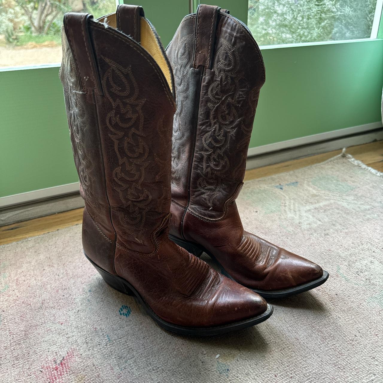 Vintage 1980s Wrangler cowboy boots nice authentic... - Depop