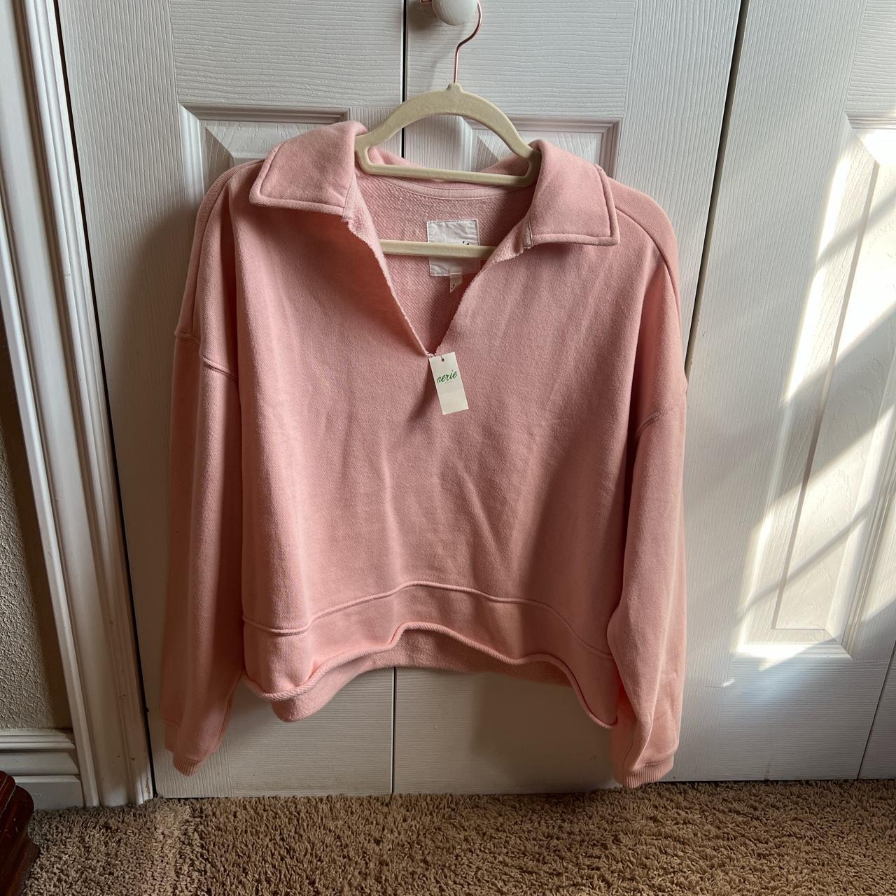 Aerie Women's Pink Sweatshirt Depop